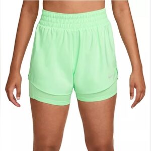 Nike Women's One Dri-FIT High-Waisted 3" 2-in-1 Shorts DX6016 376 Size 2XL
